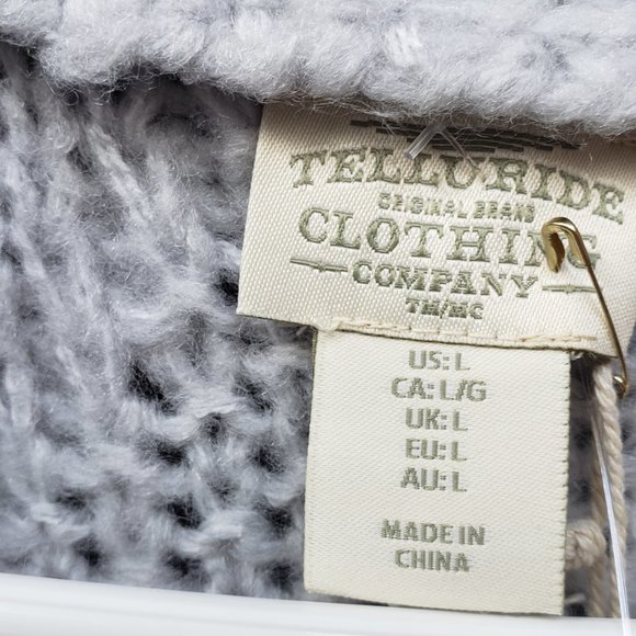 Telluride Clothing Company NWT Pearl gray Sweater duster  Size L - Picture 7 of 11